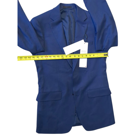 Calvin Klein Slim Fit Navy Suit Jacket 38L 100% Wool Two Button Blazer - Picture 7 of 13